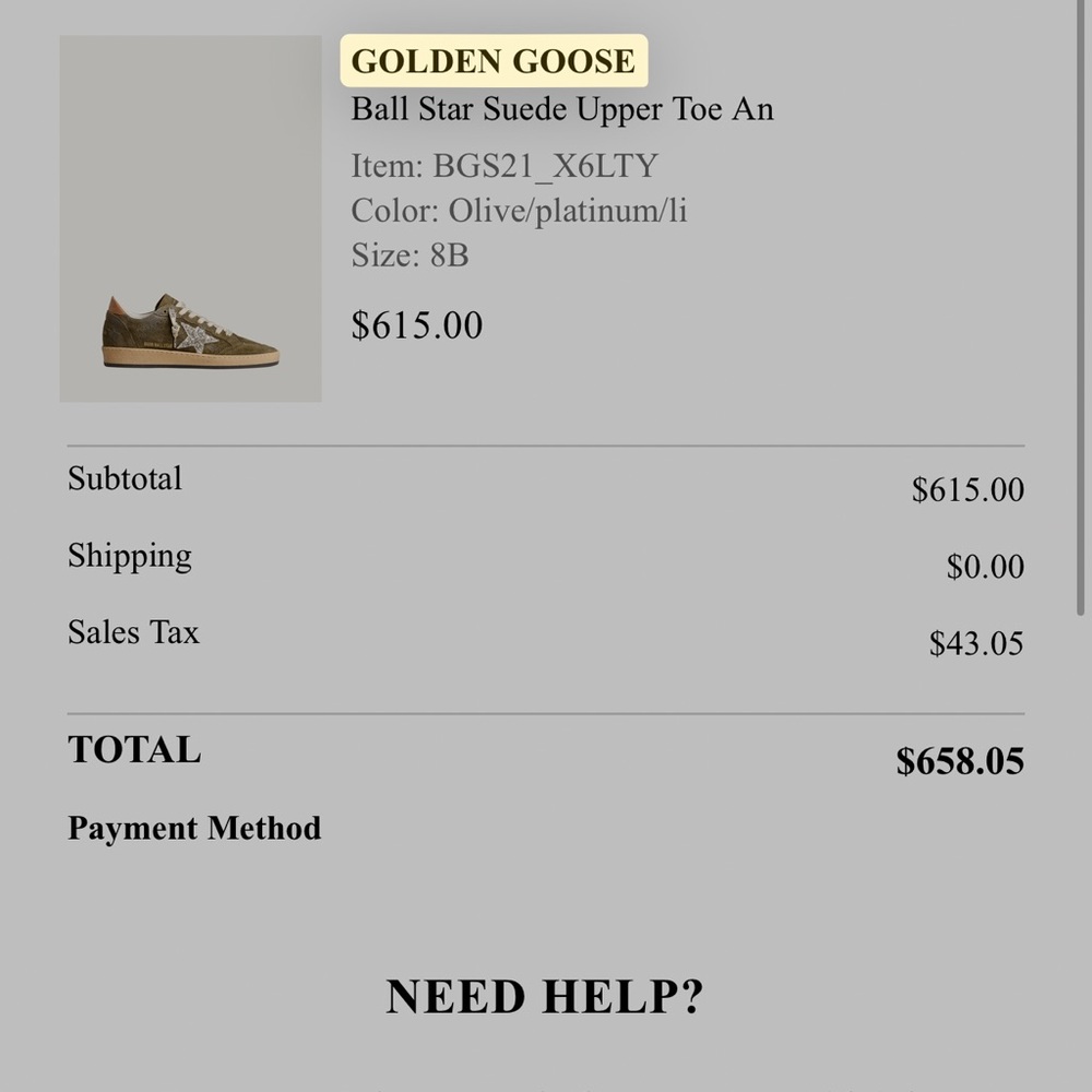 Golden Goose Olive and Platinum Sneakers